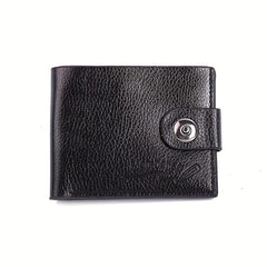 Men's PU Leather Short Wallet with Magnetic Buckle