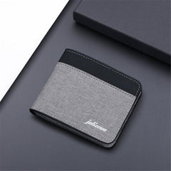 Men's Canvas Mini Wallet Stitching Short Business