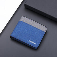 Men's Canvas Mini Wallet Stitching Short Business