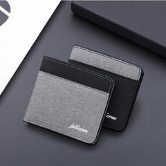 Men's Canvas Mini Wallet Stitching Short Business