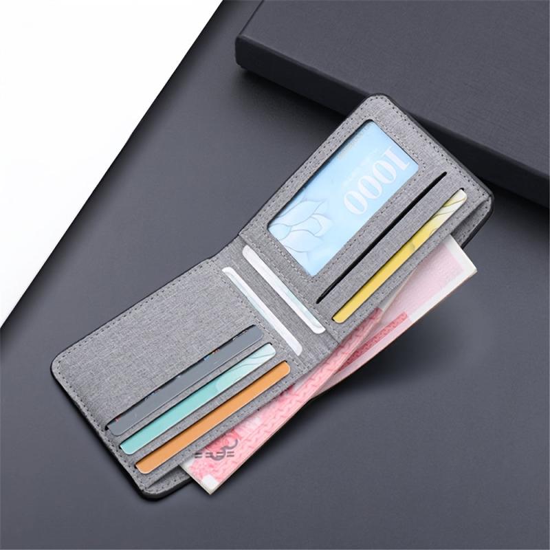 Men's Canvas Mini Wallet Stitching Short Business