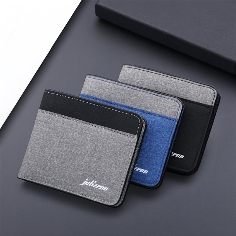 Men's Canvas Mini Wallet Stitching Short Business