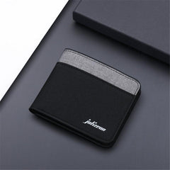 Men's Canvas Mini Wallet Stitching Short Business