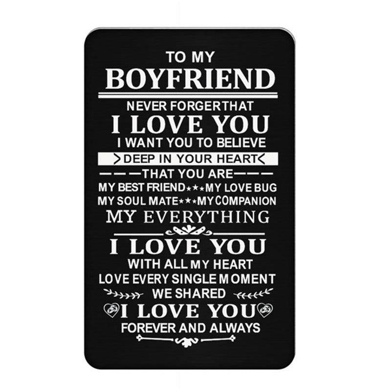 Engraved Wallet Insert Card Love Birthday Christmas Gift
