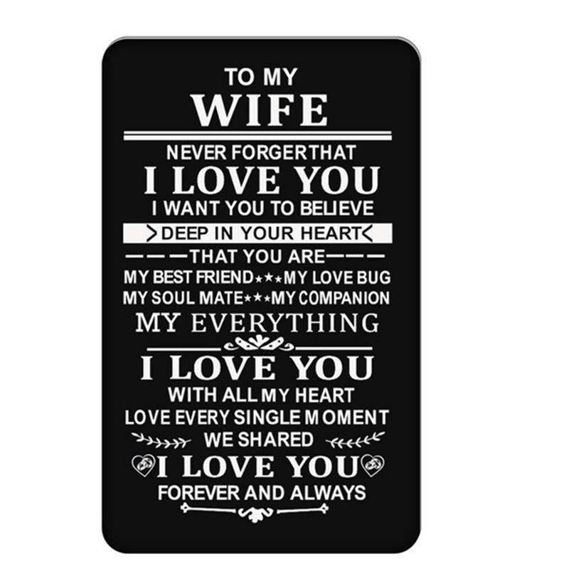 Engraved Wallet Insert Card Love Birthday Christmas Gift