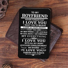 Engraved Wallet Insert Card Love Birthday Christmas Gift