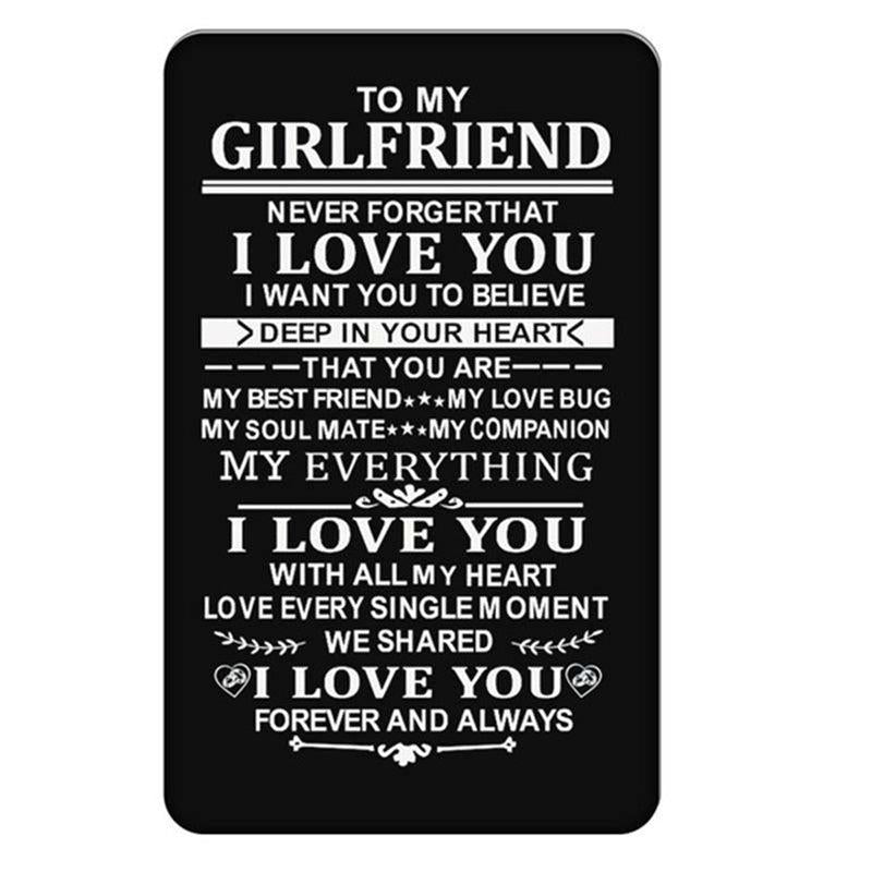 Engraved Wallet Insert Card Love Birthday Christmas Gift