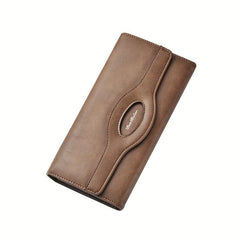 Men's Vintage Leather Long Wallet Large Capacity Cash Purse Card Holder