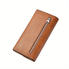 Men's Vintage Leather Long Wallet Large Capacity Cash Purse Card Holder