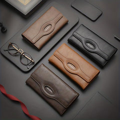 Men's Vintage Leather Long Wallet Large Capacity Cash Purse Card Holder