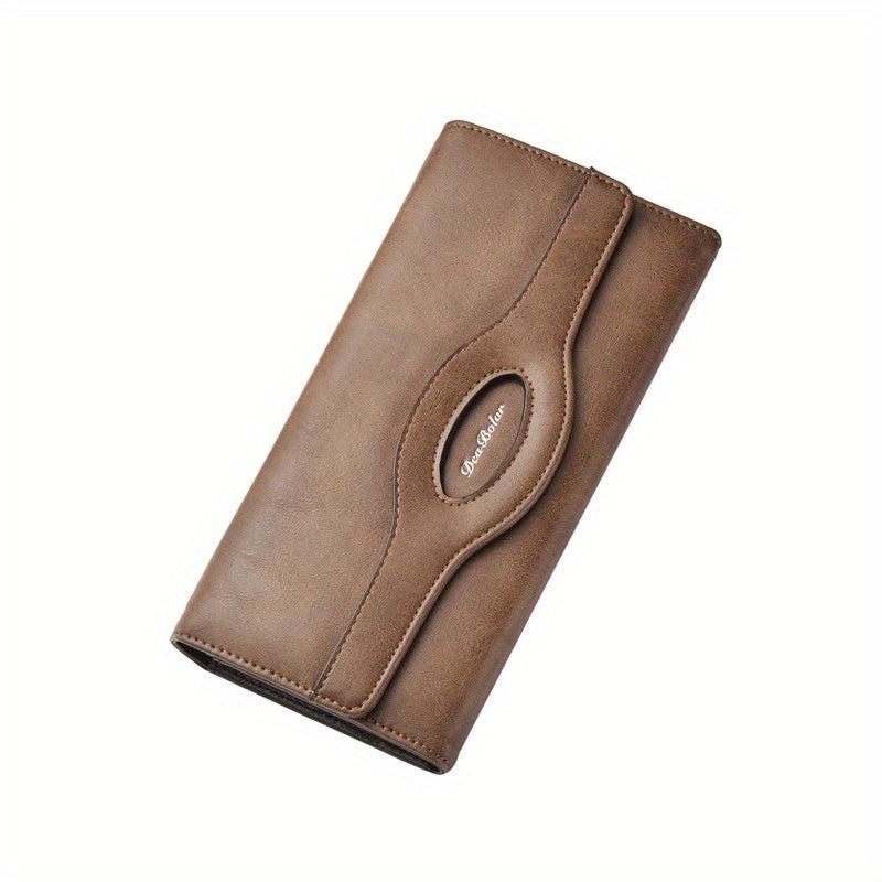 Men's Vintage Leather Long Wallet Large Capacity Cash Purse Card Holder