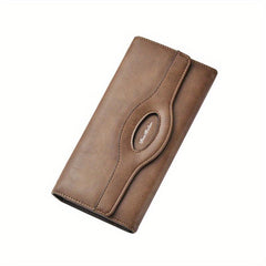 Men's Vintage Leather Long Wallet Large Capacity Cash Purse Card Holder