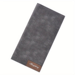 Men's Bifold Long Wallet Frosted Leather Money Clip Soft Leather Card Holder