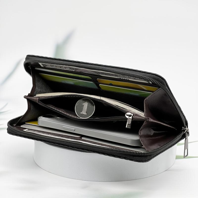 Men's Long Capacity Wallet for Business, Large Card Holder