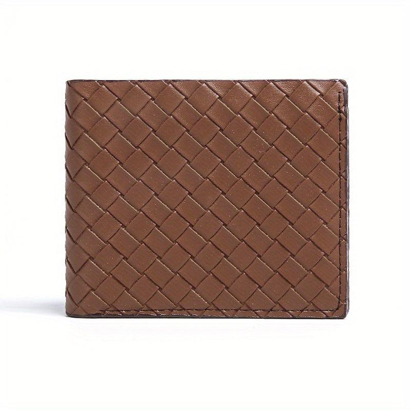 Men's Braided Short Wallet Money Clip Card Holder Coin Purse Gift
