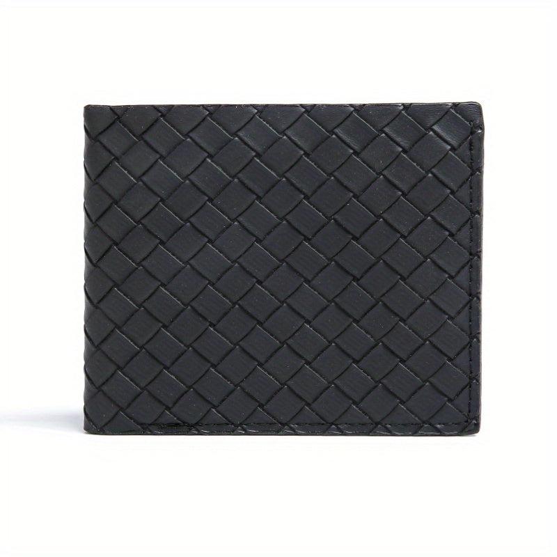 Men's Braided Short Wallet Money Clip Card Holder Coin Purse Gift