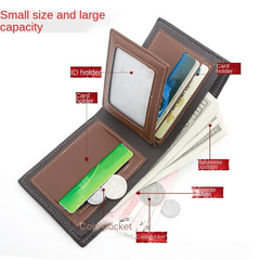 Men's Crocodile Embossed Short Wallet PU Leather Credit Card Holder Coin Purse