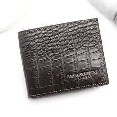 Men's Crocodile Embossed Short Wallet PU Leather Credit Card Holder Coin Purse