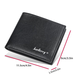 Men's Litchi Embossed Thin Short Wallet