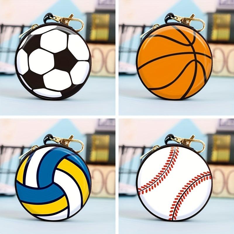 Men's Zipper Coin Purse Sports Ball Storage Box