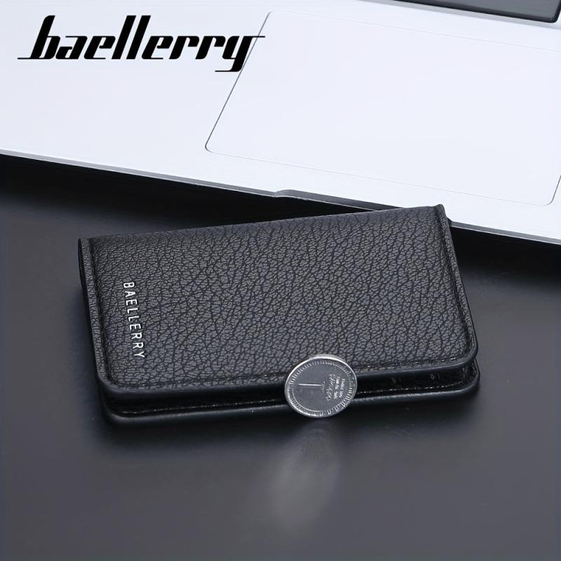 Men's Litchi Pattern Card Holder Money Bag Cash Clip