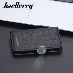 Men's Litchi Pattern Card Holder Money Bag Cash Clip