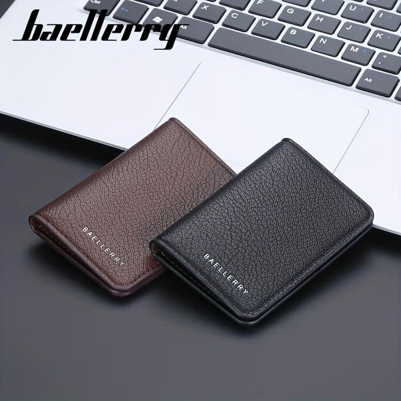 Men's Litchi Pattern Card Holder Money Bag Cash Clip