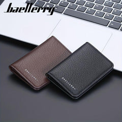 Men's Litchi Pattern Card Holder Money Bag Cash Clip