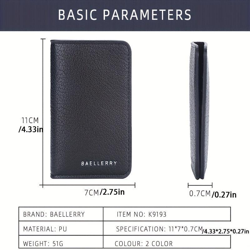 Men's Litchi Pattern Card Holder Money Bag Cash Clip