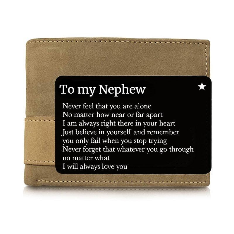 Rectangular Engraved Aluminum Wallet Insert Card Birthday Gift