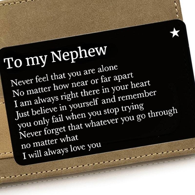 Rectangular Engraved Aluminum Wallet Insert Card Birthday Gift