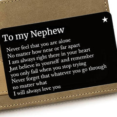 Rectangular Engraved Aluminum Wallet Insert Card Birthday Gift