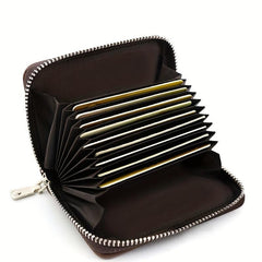Men's Short Wallet Credit Card Bag Solid Zipper Coin Purse