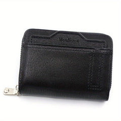 Men's Short Wallet Credit Card Bag Solid Zipper Coin Purse