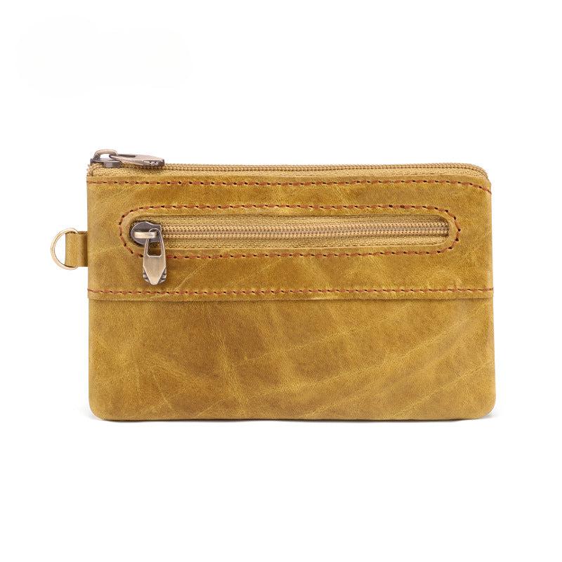 Vintage Leather Coin Purse Wallet Zipper Card Holder Short Money Bag