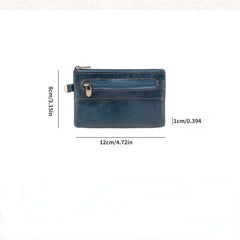 Vintage Leather Coin Purse Wallet Zipper Card Holder Short Money Bag