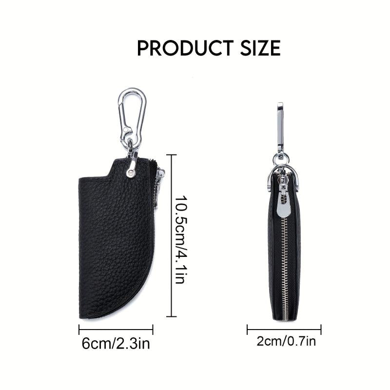 Leather Key Cover With Zipper Key Bag Key Chain Box Car Key Storage Box