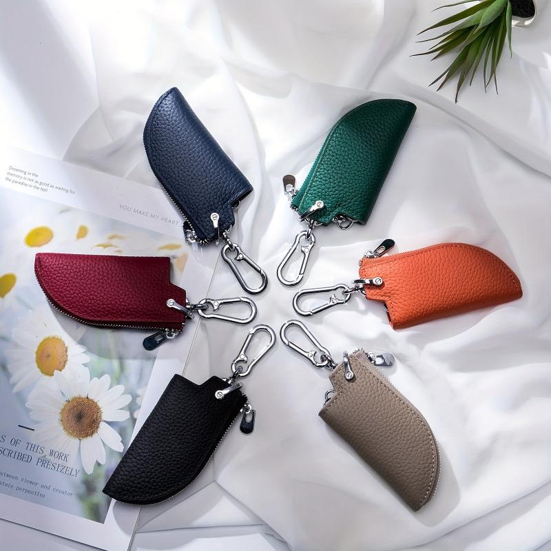 Leather Key Cover With Zipper Key Bag Key Chain Box Car Key Storage Box