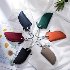 Leather Key Cover With Zipper Key Bag Key Chain Box Car Key Storage Box