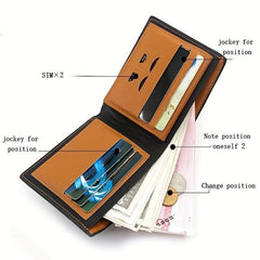 Men's Leather Short Wallet Money Clip Card Holder Purse Coin Purse Gift