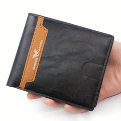 Men's Leather Short Wallet Money Clip Card Holder Purse Coin Purse Gift