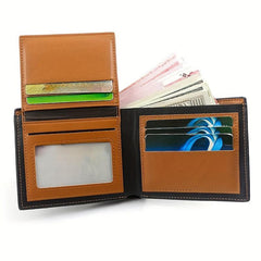 Men's Leather Short Wallet Money Clip Card Holder Purse Coin Purse Gift