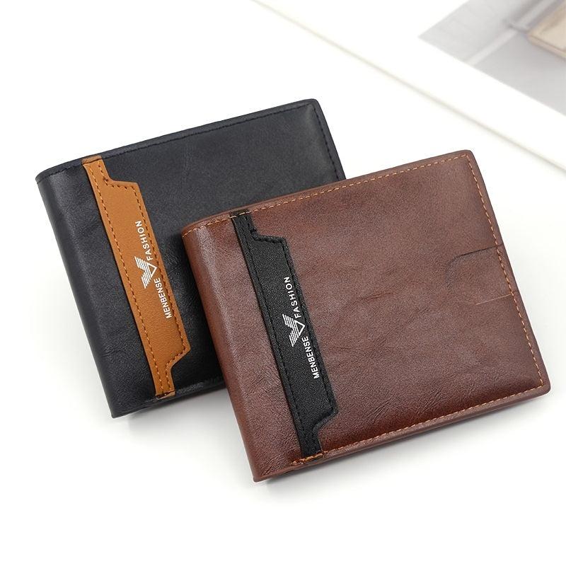 Men's Leather Short Wallet Money Clip Card Holder Purse Coin Purse Gift