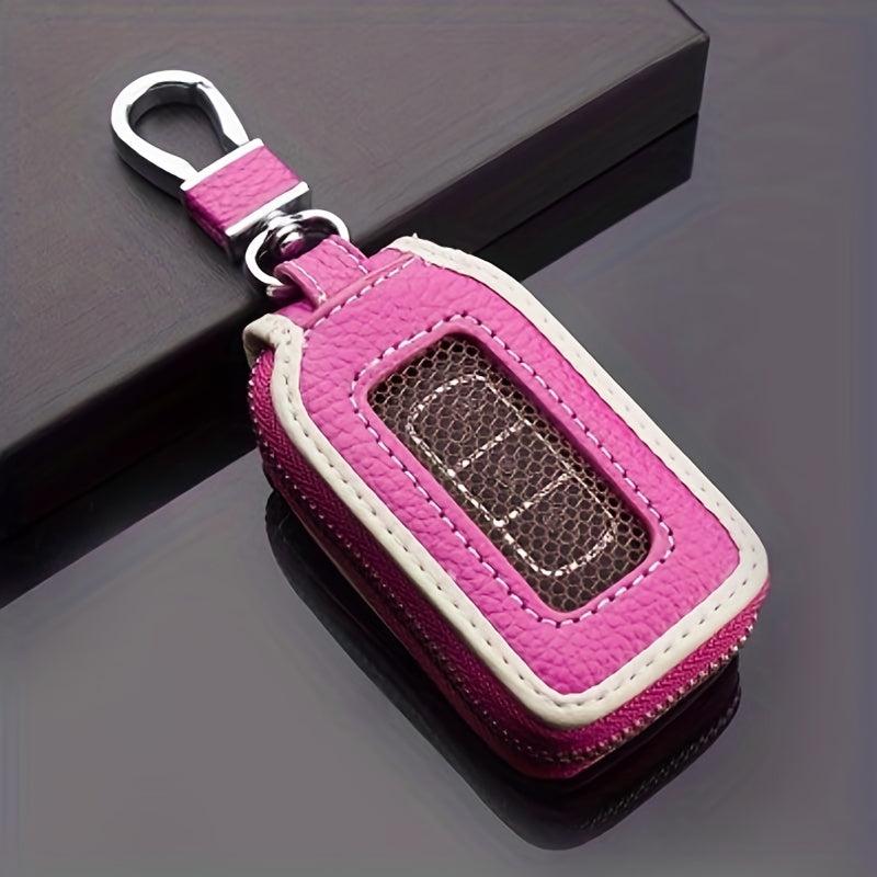 Men's Leather Key Holder Zipper Bag Keep Your Keys Safe & Stylish