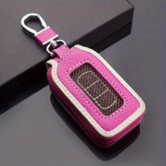 Men's Leather Key Holder Zipper Bag Keep Your Keys Safe & Stylish