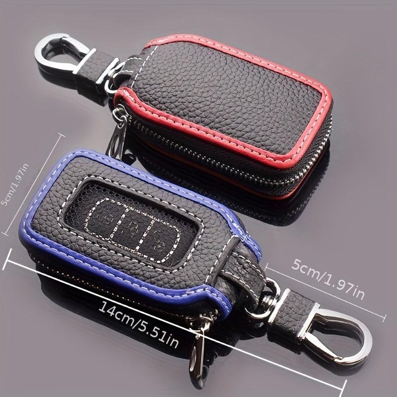 Men's Leather Key Holder Zipper Bag Keep Your Keys Safe & Stylish