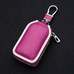 Men's Leather Key Holder Zipper Bag Keep Your Keys Safe & Stylish