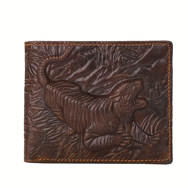Men's Tiger Wallet Card Holder Vintage Leather