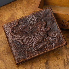 Men's Tiger Wallet Card Holder Vintage Leather