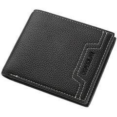 Men's Short Wallet Lychee Embossed Wallet
